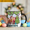 Joycorners Pig Christmas Personalized Name Two Tone Mug