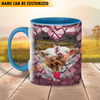 Joycorners Pig Couple Personalized Name Two Tone Mug