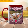 Joycorners Pig Couple Personalized Name Two Tone Mug