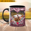 Joycorners Pig Couple Personalized Name Two Tone Mug