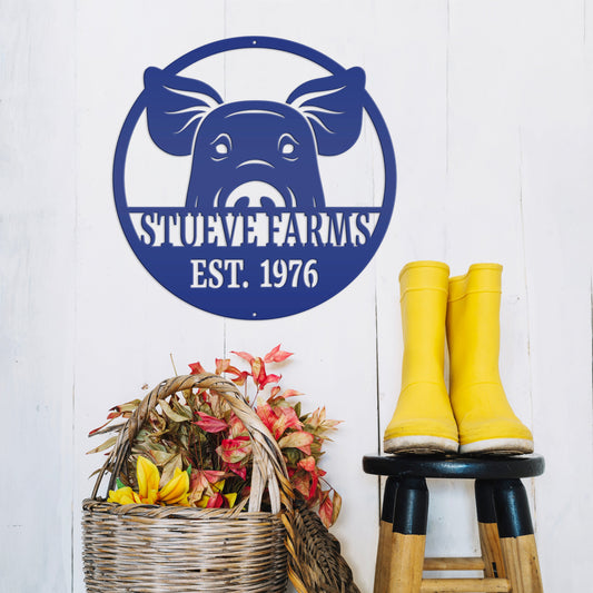 Joycorners Personalized Pig Wall Decor, Pig Farm Wall Decor & Wall Art, Hog Wall Art, Hog Wall Decor, Farmhouse Sign, Farmhouse Wall Decor LM0110