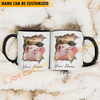 Joycorners Pig Funny Personalized Name Two Tone Mug