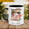 Joycorners Pig Funny Personalized Name Two Tone Mug