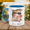 Joycorners Pig Funny Personalized Name Two Tone Mug