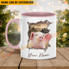 Joycorners Pig Funny Personalized Name Two Tone Mug