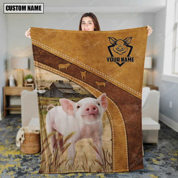 Joycorners Pig Brownie Custom Name Blanket Collection