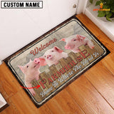 Joycorners Pigs Personalized - Welcome  Doormat