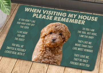 Joycorners Poodles Dogs Doormat, Please Remember I Live Here Gift For Dog Lovers, Housewarming Gift, Dog Decor LM0210