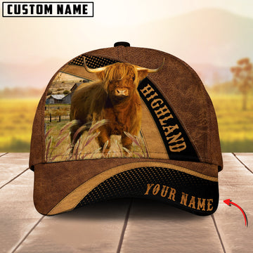 Joycorners Custom Name Highland Cattle 3D Cap