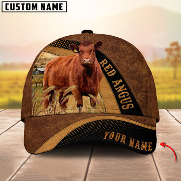 Joycorners Custom Name Red Angus Cattle 3D Cap