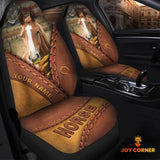 Joycorners Horse Leather Pattern Customized Name Car Seat Cover Set