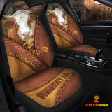 Joycorners Simmental Cattle Leather Pattern Customized Name Car Seat Cover Set