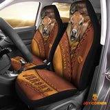 Joycorners Jersey Cattle Leather Pattern Customized Name Car Seat Cover Set
