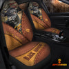 Joycorners Black Angus Leather Pattern Customized Name Car Seat Cover Set