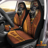 Joycorners Black Angus Leather Pattern Customized Name Car Seat Cover Set