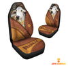 Joycorners Brahman Cattle Leather Pattern Customized Name Car Seat Cover Set
