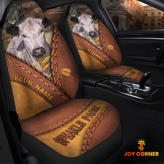 Joycorners Speakle Park Leather Pattern Customized Name Car Seat Cover Set