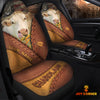 Joycorners Charolais Cattle Leather Pattern Customized Name Car Seat Cover Set