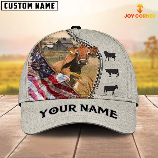 Joy Corners Jersey Eagle US Flag Leather Pattern Customized 3D Cap