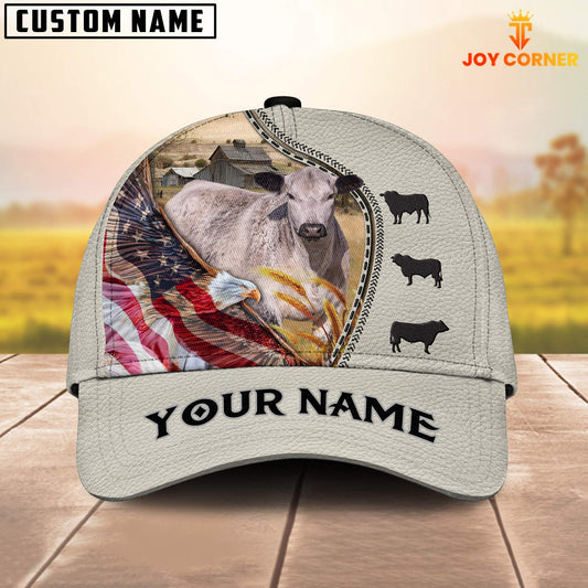 Joy Corners Speakle Park Eagle US Flag Leather Pattern Customized 3D Cap