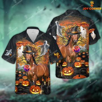 Joy Corner Horse Halloween 3D Hawaiian Shirt