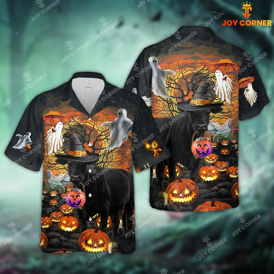 Joy Corner Black Angus Halloween 3D Hawaiian Shirt