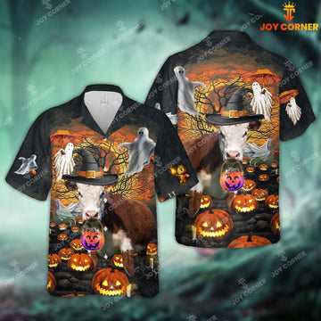 Joy Corner Hereford Halloween 3D Hawaiian Shirt