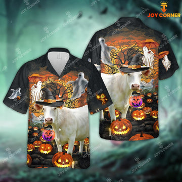 Joy Corner Charolais Halloween 3D Hawaiian Shirt