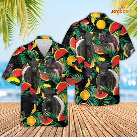 Joycorners Belted Galloway Watermelon Hawaiian Shirt
