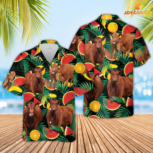 Joycorners Red Angus Watermelon Hawaiian Shirt