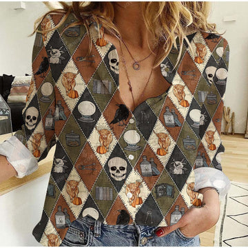 Joy Corner Highland Halloween Pattern Casual Shirt