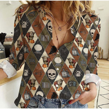 Joy Corner Hereford Halloween Pattern Casual Shirt