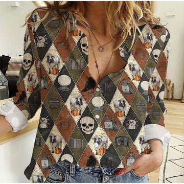 Joy Corner Brahman Halloween Pattern Casual Shirt