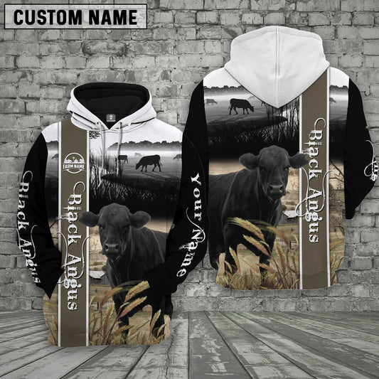 Joycorners Black Angus Black and white pattern Personalized 3D Hoodie