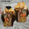 Joycorners Farm Custom Name Horse Brown Gold 3D Printed Hoodie