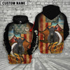 Joycorners Farm Custom Text And Logo Belted Galloway US Flag 3D Printed Hoodie
