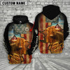 Joycorners Farm Custom Text And Logo Highland US Flag 3D Printed Hoodie