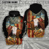 Joycorners Farm Custom Text And Logo Hereford US Flag 3D Printed Hoodie