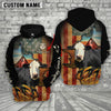 Joycorners Farm Custom Text And Logo Black Baldy US Flag 3D Printed Hoodie