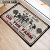 Joycorners Holstein Life is Better Custom Name Doormat