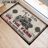 Joycorners Farm Tractor Life is Better Custom Name Doormat