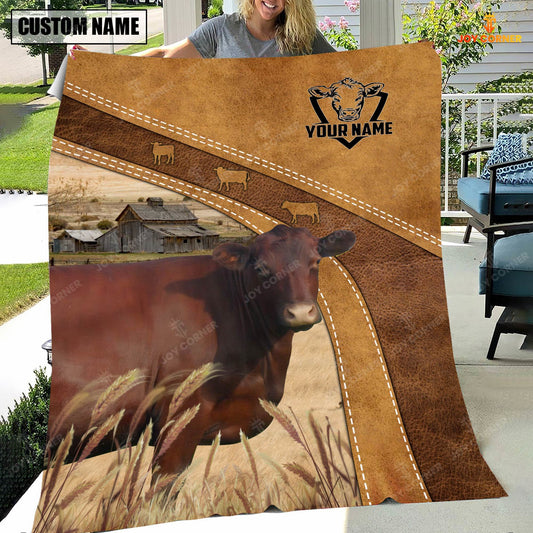 Joycorners Red Poll Custom Name Blanket Collection