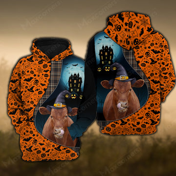 Joy Corners Red Angus Castle Halloween Pattern 3D Hoodie