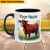 Joycorners Red Angus Personalized Name Two Tone Mug