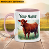 Joycorners Red Angus Personalized Name Two Tone Mug