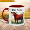 Joycorners Red Angus Personalized Name Two Tone Mug