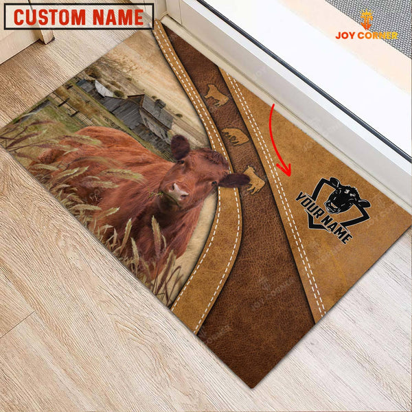 Joycorners Red Angus Personalized - Welcome  Doormat