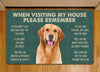 Joycorners Retrievers Golden Dog Doormat, Please Remember I Live Here Gift For Dog Lovers, Housewarming Gift, Dog Decor LM0210