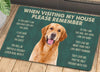 Joycorners Retrievers Golden Dog Doormat, Please Remember I Live Here Gift For Dog Lovers, Housewarming Gift, Dog Decor LM0210