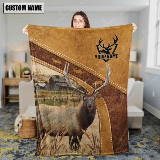 Joycorners Rocky Mountain Bull Elk Custom Name Blanket Collection